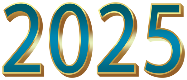 2025 Gold Blue PNG Clipart | Gallery Yopriceville - High-Quality Free